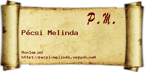Pécsi Melinda névjegykártya