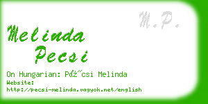 melinda pecsi business card